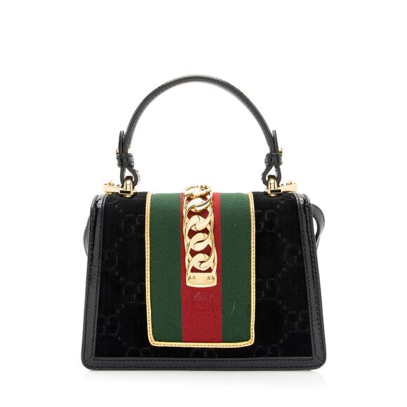 Gucci GG Velvet Web Sylvie Mini Top Handle - Picture 3 of 14